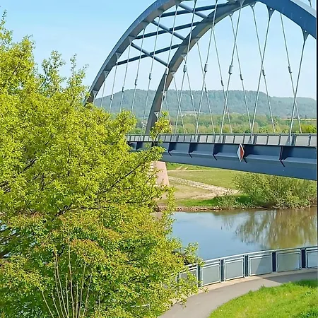 Weserblick, Naehe A2, Wasserblick, Direkt Am Wasser, Weserzugang, 4-5 Personen, Wlan, Radwanderweg Vor Der Eingangstuer Weserbergland, Hameln, Rinteln, Schaumburg Hessisch Oldendorf